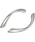 Brushed Nickel Cabinet Pulls 10 Pack Arch Twisted Drawer Handles 3 Inch Hole Center 76mm durable zinc alloy finish