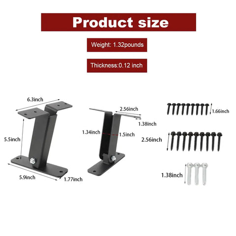 Three Pack 4x4 Roof Riser Brackets Kit For Pergola Gazebo And Patio Covers Heavy Duty Adjustable Black Steel Beam Brackets For Durable Outdoor Roof Support And Easy Install