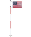 6 Foot Double Sided American Flag Golf Flagstick For Putting Green Portable Five Section Pole With USA Flag