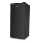 Workhorse Stand Up Upright Freezer Five Cubic Feet With Reversible Door And Four Sturdy Steel Shelves Built For Loading Down Bulk Meat Casseroles And Emergency Supplies In Sleek Black front view