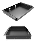 Slick Under Desk Pull Out Drawer Slide Cabinet Game Changer Gear Fits Standing And Standard Workspaces, black metal drawer.
