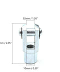 Five Pack Y Type Air Cylinder Clevis Ends M10x1.25 Female Thread For Pneumatic Cylinders, Heavy Duty Iron Link Connectors, Foot Mount, 2.04 Inch Length, 32mm Bore, Durable, Easy Install Fittings showing 32mm bore and 10mm thread