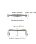 Heavy Duty Brushed Satin Nickel Cabinet Pulls Set, 10 Pack, 3 Inch (76mm) Solid Zinc Alloy Handles dimensions diagram