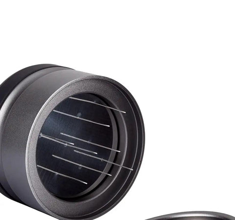 Premium Coffee Leveler And Tamper For 58 Mm Portafilter Heavy Duty Stainless Steel Ground Distributor showing stainless steel needles in a round tool.