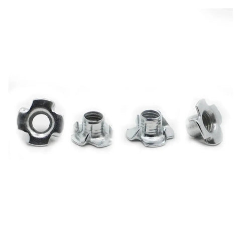 Heavy Duty Four Claw Captive Nut Inserts Made From Rugged Zinc Coated Steel, M3 M4 M5 M6 M8 M10 threads, for wood and metal