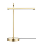 West 15 Inch LED Integrated Desk Lamp in Matte Brass with 200 Lumens Dimmer Rotary Switch and Pivoting Head