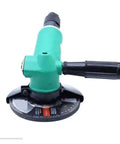 Hardcore Slick 5 Inch Pneumatic Angle Grinder With Adjustable Speed Control For Precision Grinding Sanding And Polishing Marble Granite Tile Using Air Powered Die Tool For Tight Spots on a compact body with a black and green design.