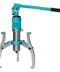 Heavy Duty Hydraulic Bearing Puller And Screw Extractor Gear Removal Tool For Any Garage Job Five Ton Beast Mode hub separator with metallic arms.