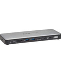 Slick Thunderbolt 4 Docking Station For Laptops Drives Dual Screens With 8K 60Hz Or 4K 144Hz side view showing SD reader and USB ports.