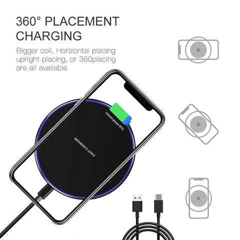 20W Fast Wireless Charging Pad For iPhone 17 16 15 14 13 12 SE AirPods Samsung Galaxy S25 S24 Note Pixel And LG Slim Qi Charger Mat