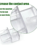 Solid As A Rock Aquarium Lid Clips, Transparent Abs Plastic Rimless Fish Tank Brackets And Anti Jump Guards, close-up of clip detail.