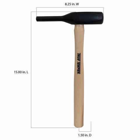 Toughstrike Back-Out Punch Five Eighths Inch Diameter Beefy Manual Tool for Bolt and Rivet Extraction, 15-inch hickory handle.