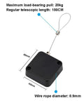 Retractable Display Security Cable Lock With Adjustable Tether Stops Keeps Merchandise Locked Down Tight Store Essentials for retail use, 150cm length, heavy duty steel.