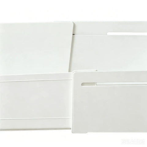 Adjustable Sliding Drawer Organizer With Telescopic Length For Kitchen And Office Seamless Expandable Closet Storage close-up view.