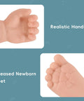 Legit Carefully Sculpted Full Silicone Reborn Boy Doll, Super Soft Sleepy Infant Figure With Flexible Joints realistic hands and creased feet