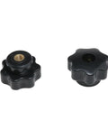 M6 x 32mm Female Thread Star Knob Clamp Nut Plastic T Track Knobs Black 8 Pack Durable Brass Core, Smooth Grip, Anti Aging For CNC