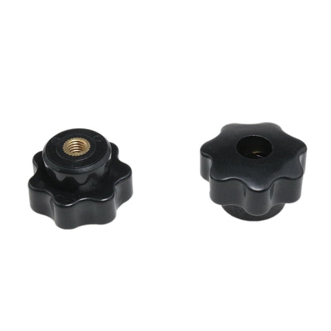 M6 x 32mm Female Thread Star Knob Clamp Nut Plastic T Track Knobs Black 8 Pack Durable Brass Core, Smooth Grip, Anti Aging For CNC