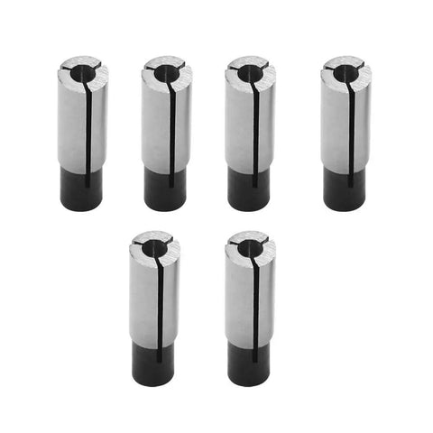 Top Shelf 6 Pieces 1/4 To 1/8 Inch Collet Adapter Set For Routers And Cnc Engraving Tools made of spring steel, six durable reducer handles.