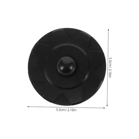 Top view of durable CNC aluminum hood lock kit for cars, trucks, and SUVs, showing 5.5 cm diameter black latch component.