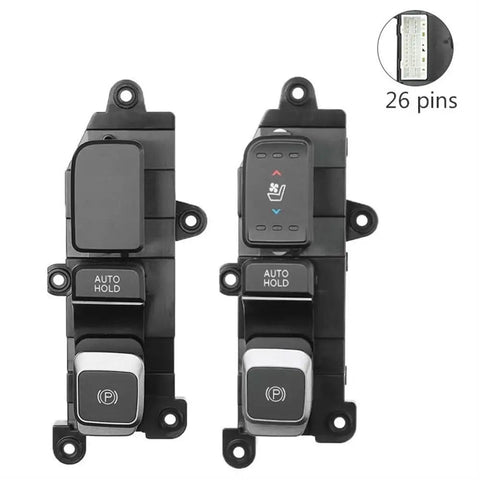 Electric Parking Brake Actuator Switch For Hyundai Santa Fe 2017 2018 2019 with 26 pins and Auto Hold feature.