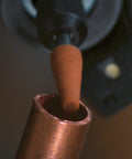 Close-up of aluminum oxide grinding stone sharpening metal pipe, Aluminum Oxide Grinding Stone For Rotary Tools 2 Count Pack Heavy Duty Pro Grade Bit For Sharpening Deburring And General Metal Grinding On Stainless Steel Castings Welds And Rust Easy Sanding And Fast Material Removal