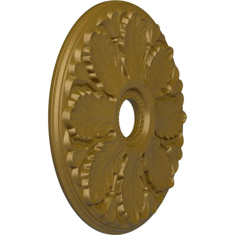 Easy Install Milan Ceiling Medallion In Gold Finish Twenty Four And A Half Inch Outer Diameter Three And A Half Inch Inner Hole