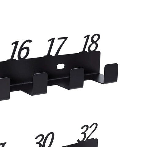 20 Slot Wall Mount Wrench Rack Organizer With Numbered Slots for 6mm to 32mm Wrenches, close-up view of numbered slots 16 to 32.
