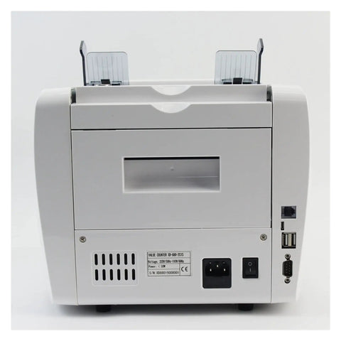 Back view of Heavy Duty Multi Currency Bill Counter Machine With Smart Fake Money Detector No Cap Precision for smooth cash counting.