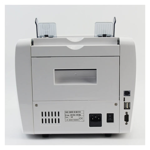 Rear view of Heavy Duty Electronic Money Counter For Multi Currency with power input and USB ports.