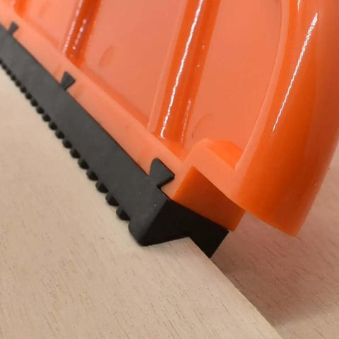 Close-up of Power Hands Push Stick for Woodworking Beefed Up Durable Thick Plastic Design on table saw with non-slip tread