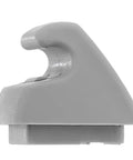 Side view of gray plastic clip from Interior Sun Visor Clip Replacement Kit For Chevy Silverado 1500 Tahoe GMC Sierra 1500 Yukon 2007 2013 Two Pack Retainer Clips Bracket Easy Install Auto Sun Visor Accessory Premium Quality Durable Components For Quick Snap In Fit No Tools Required