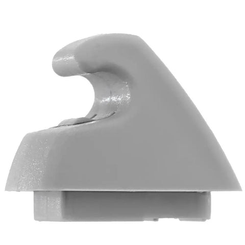 Side view of gray plastic clip from Interior Sun Visor Clip Replacement Kit For Chevy Silverado 1500 Tahoe GMC Sierra 1500 Yukon 2007 2013 Two Pack Retainer Clips Bracket Easy Install Auto Sun Visor Accessory Premium Quality Durable Components For Quick Snap In Fit No Tools Required