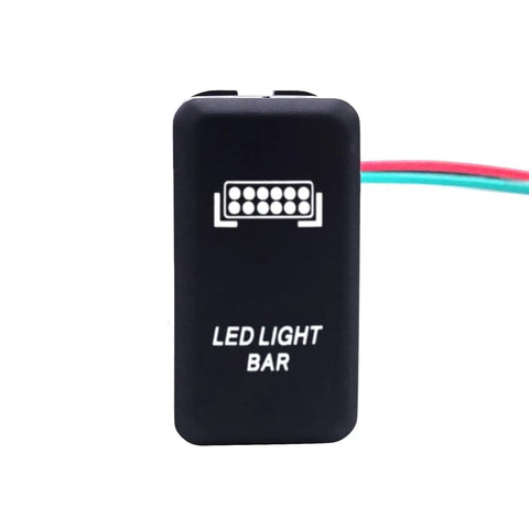 Toyota LED Light Bar Symbol Push Button Switch With White Backlight On Off Rocker Connector Wire Kit Direct Replacement For Tacoma Tundra 4Runner And Other Toyota Trucks