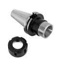 Heavy-Duty 5 Piece Er32 Collet Set For Cat40 Cnc Milling Chuck, solid steel adapter and collet nut for precision machining.