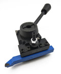 Wedge Quick Change Lathe Tool Post Holder for Mini Lathes With M10 Stud Fit 250 Series 250-001, black metal with blue tool