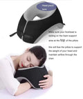 Woman using Ultimate Face Down Pillow For Prone Rest And Travel Comfort, Ergonomic Head And Neck Support for desk napping.