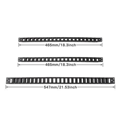 Vorn 2.4 350 3D Printer Cable Chain Set Open Tank Drag Chains, 2 Pieces 10x11mm, 1 Piece 10x15mm, Black PA66 Nylon