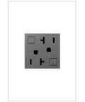 Top Tier Self Testing Gfci Outlet 20 Amp Tamper Resistant Electrical Receptacle 4 Pack Magnesium Finish with reset and test buttons.