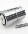Ball Spline Nut LBS 15 LBS15UU for precision linear motion and high-speed rotation, shown with keyway, ideal for CNC mills and automation.