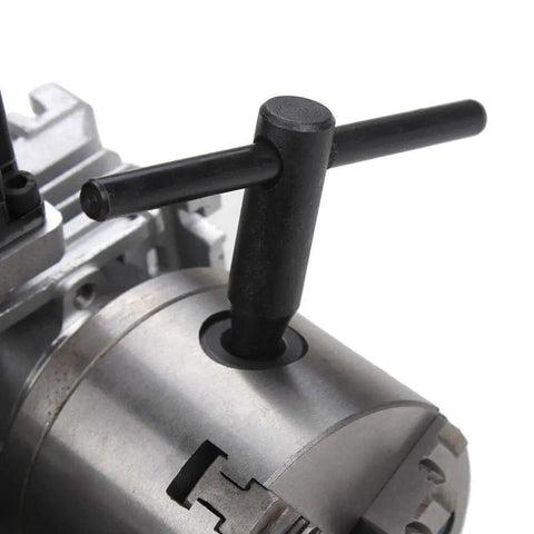 Hardcore Cnc Rotary Fourth Axis Upgrade Featuring A Bulletproof 80Mm Four Jaw Chuck With A Snappy 20 To 1 Right Angle Gearbox detailed view of rotating chuck.