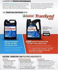 Rock Solid Automatic Transmission Fluid Meeting Allison 2021 Specs Built Tough For Heavy Duty Hustle With Extended Anti Shudder Guard And Slick Shifting Performance Case Of Three Pack information poster showing synthetic fluid details.