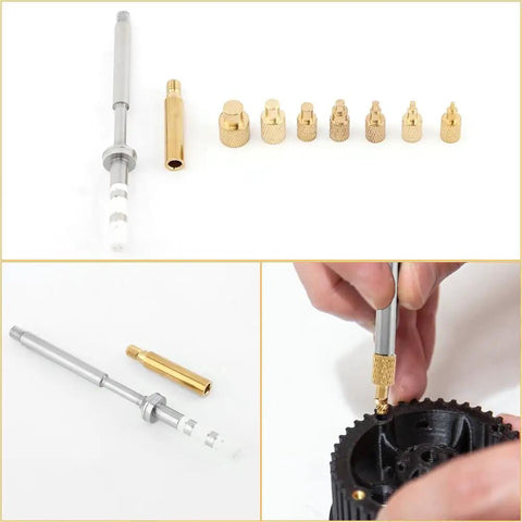 M2 To M8 Pro Grade Heat Set Insertion Tool Kit With Brass Knurled Nuts And Stainless Steel Tip Adapters for 3D Printed Parts