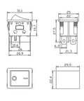 Technical drawing of High Power 40A250V Ship Type Welding Machine Switch with dimensions for industrial use.