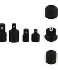 Ultimate Black Sleeve Converter Kit With 4 Sturdy Socket Adapters Perfect For Daily Auto Repair And Modification Plus Tough Impact Wrench Tools That Never Break, four black impact adapters