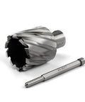Annular cutter, 1-1/2 in dia, 3/4 Weldon shank, with pilot pin; Slugger HSS bits for magnetic drill press.