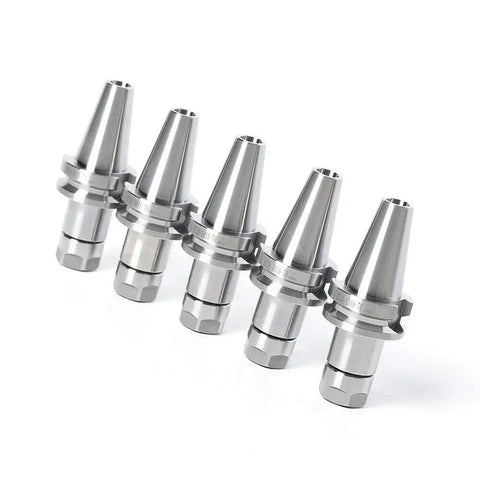 Five Piece BT30 ER16 Collet Chuck Tool Holder Set for CNC Mills and Drills, 2.76 Inch 70mm Shank, Cr40 Steel Construction