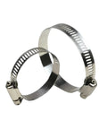 Durable 35 Pcs Adjustable Hose Clamps For Pipes Stainless Steel Worm Gear Fasteners With Wide Range Size Span From 40 To 76mm Perfect Fit For DIY And Home Repairs No More Leaky Hoses Let's Get This Work Done. Stainless steel worm gear hose clamps shown open