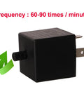 Two Pack 12V 3 Pin LED Flasher Relay CF-13KT For Motorcycle Turn Signals 0.1W To 150W Adjustable Hyper Flash Fix For LED