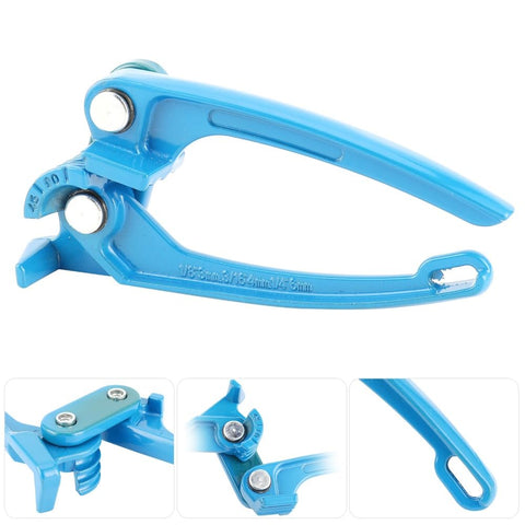 Handheld 90 Degree Tubing Bender For One Eighth To One Quarter Inch Lines, Great For Fuel, Brake, And AC Refrigerant Tubing, Zero To One Hundred Twenty Degree Bend Range, Durable Steel With Blue Coating, Pro Grade Tool