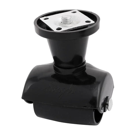 Four Piece Black Abs Caster Wheels With 58mm Heavy Duty Rollers For Furniture And Machine Beds Moving Like Butter And Providing Rock Solid Durability Across Any Floor Surface Type, black ABS wheel close-up view.